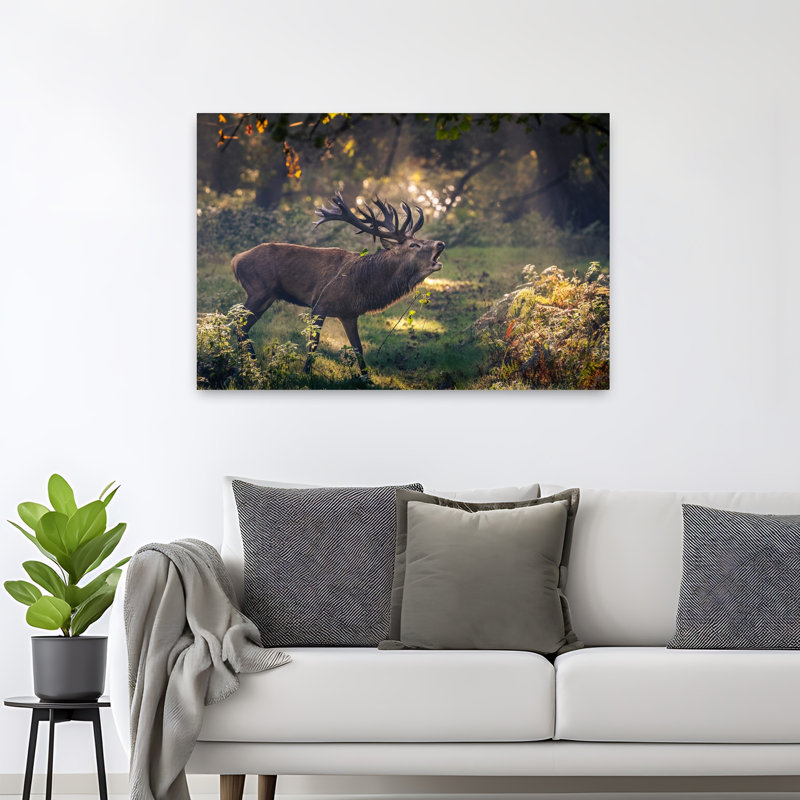 Art contemporain contemporain, paysage de forêt abstrait, H 32 po x l 48 po