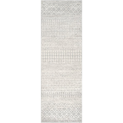 Warkentin Geometric Light Gray/Gray/White Area Rug