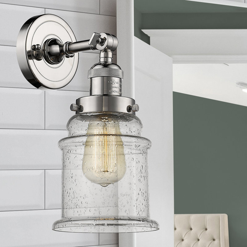 Galaviz Dimmable Bath Sconce, Seedy, 6 Watt Vinage LED Bulb, Polished Nickel