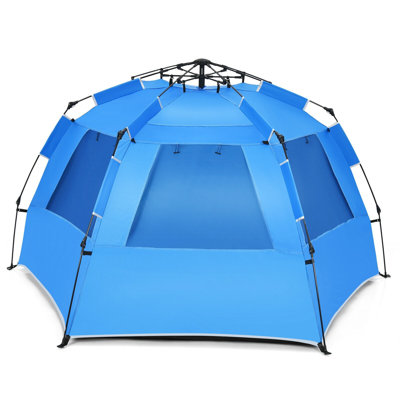 Abri de soleil pour tente de plage UPF 50+ pour 3 personnes en fibre de verre