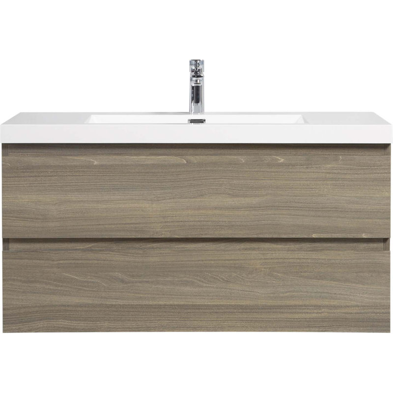 Meuble-lavabo mural avec lavabo, Gris