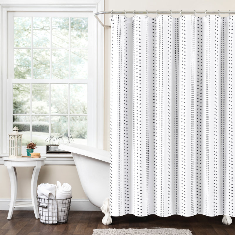 Striped Shower Curtain, White/Multicolor