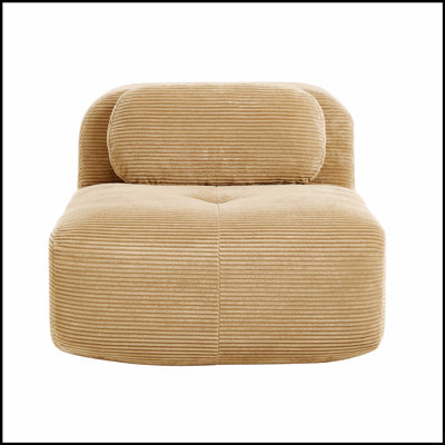 Canapé de coin modulaire avec coussins moelleux et tissu en velours côtelé doux pour un confort polyvalent dans le salon
