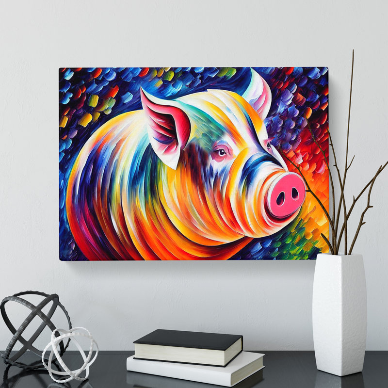 Pig Painting Vol.3 Abstract - Wrapped Canvas, 40cm H x 60cm W x 3cm D