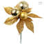 Picksettia de Noël artificiel doré 7 po avec boules décoratives-1134839157