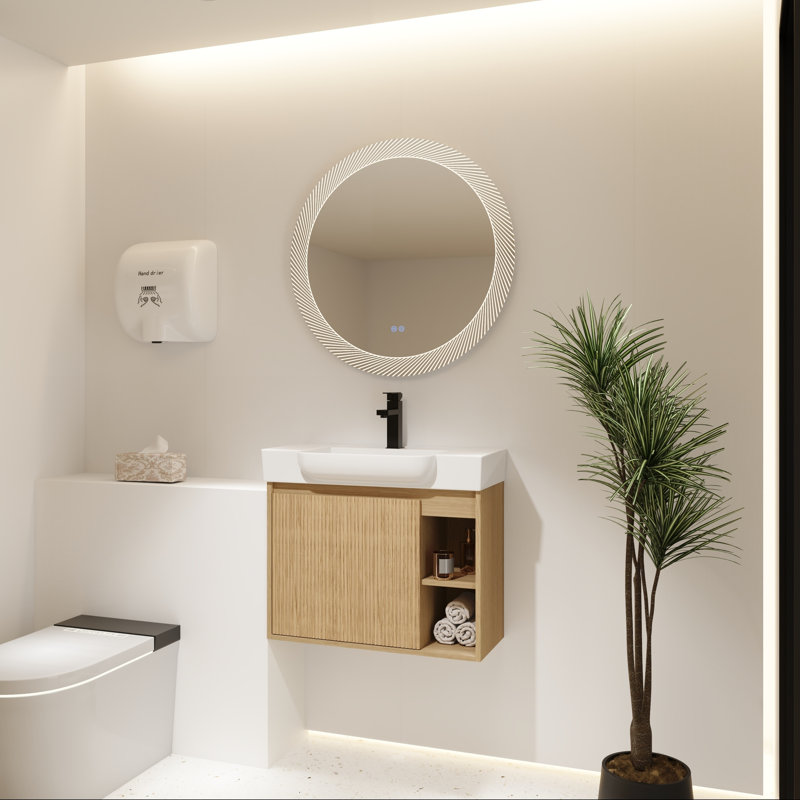 Meuble-lavabo mural avec lavabo en céramique, 28"