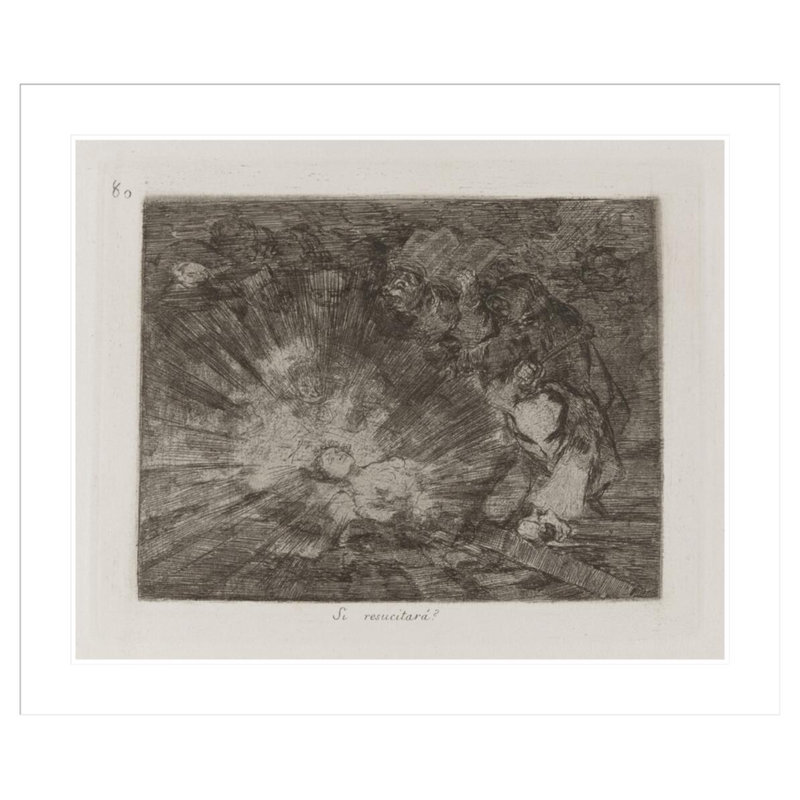 ((Will she ressusciter encore?) Planche 80 de Los desastres de la guérra par Francisco de Goya, impression par estampe numérique encadrée