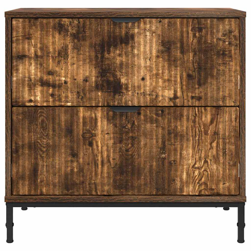 63.5cm W Manufactured Wood Bedside Table, Smoked Oak