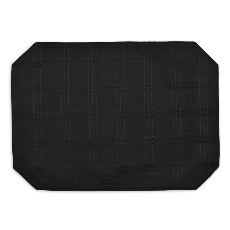 Orlinda Modern Jacquard Hampton Tablecloth Collection, 2cm W x 130cm L, Black