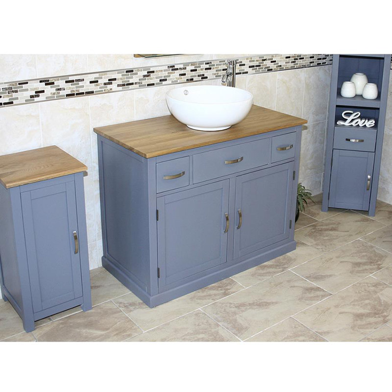 Zack 1000mm Single Bathroom Vanity with Vessel Ceramic Basin
