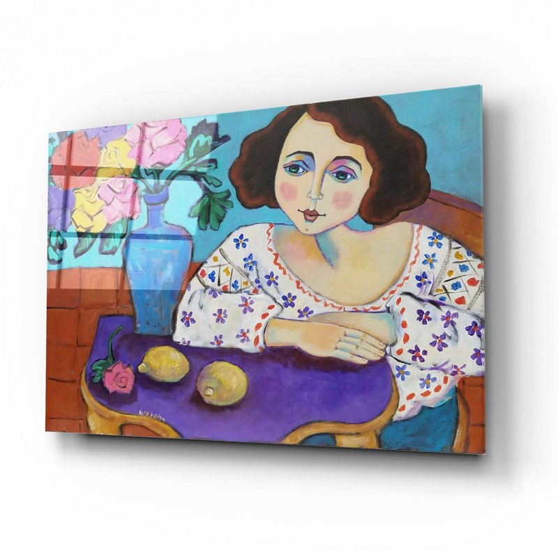 «Matisse Muse» par Holly Wojhan, art mural en verre acrylique, H 12 po x l 16 po x P 0,13 po