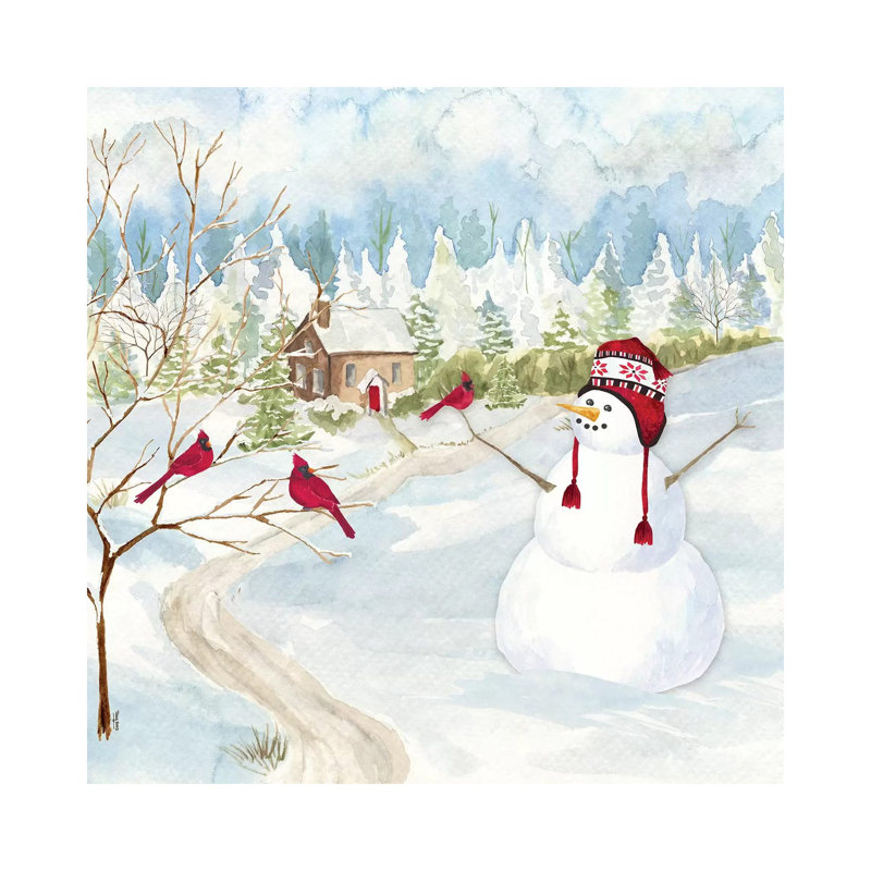 Snowman Christmas I by Tara Reed - Wrapped Canvas Painting