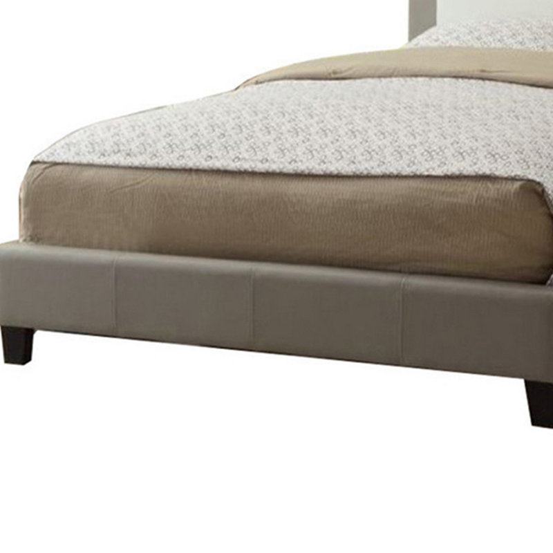 Upholstered Standard Bed in Brown, King, Gray