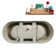 67" Streamline Soaking Matte White Freestanding Tub and Tray With Internal Drain