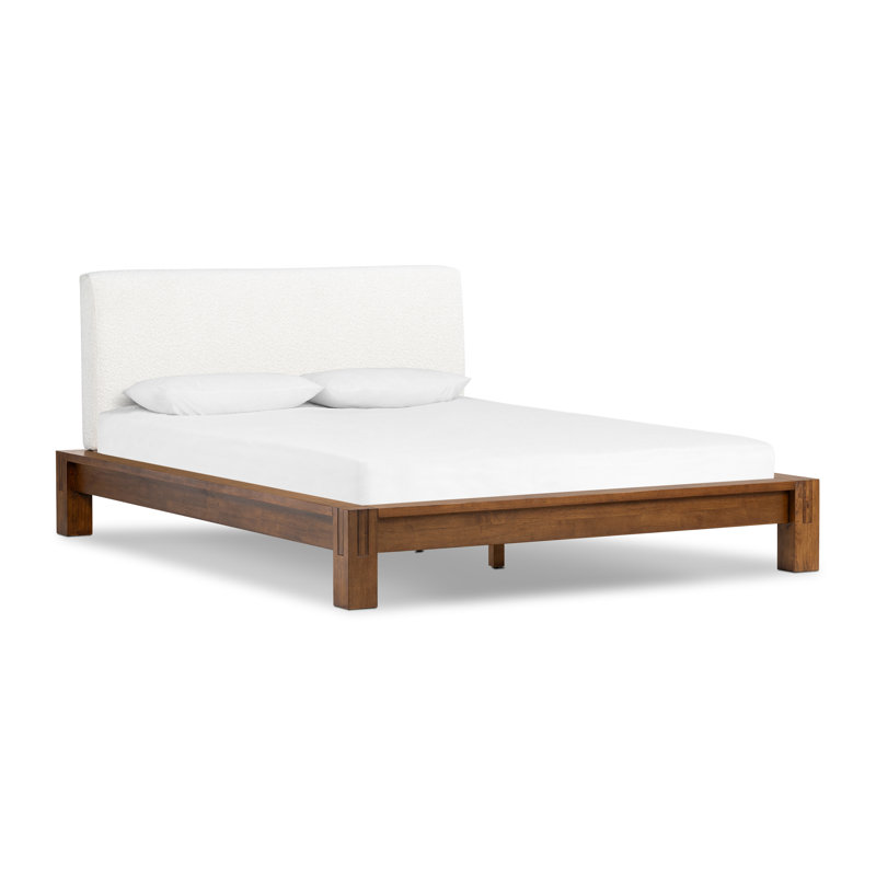 Lit tapissier Ellwood, Boucle blanc mousse