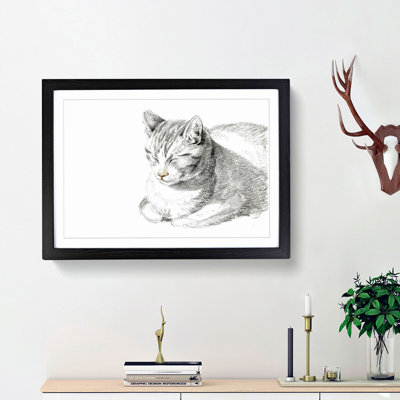Cat at Peace by Jean Bernard - Picture Frame Drawing Print