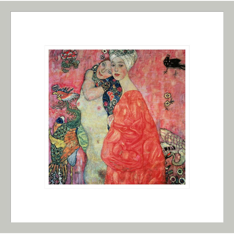 Femmes amies (les petites amies) par Gustav Klimt, impression giclée encadrée, 13.75" H x 13.87" W