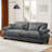 93.7" W Large Size Modern 2-Seater Cloud Sofa Velvet Upholstery Loveseat With Bolstered Armrests 2 Waist Pillows & 2 Throw Pillows-1727331430