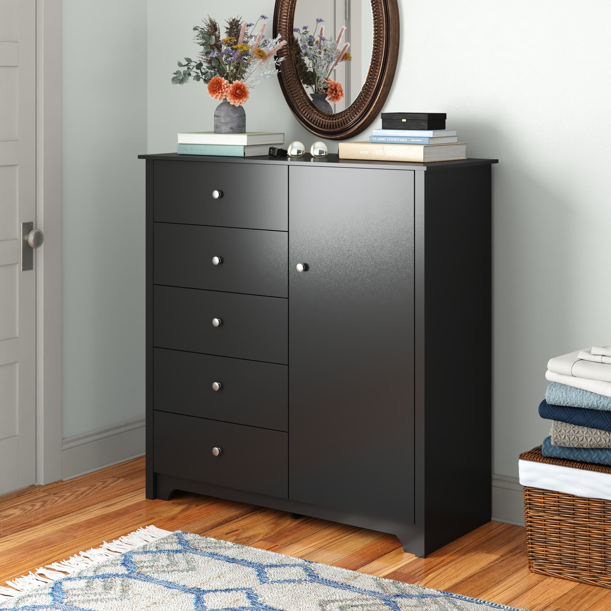 South shore vito collection deals 5 drawer chest black