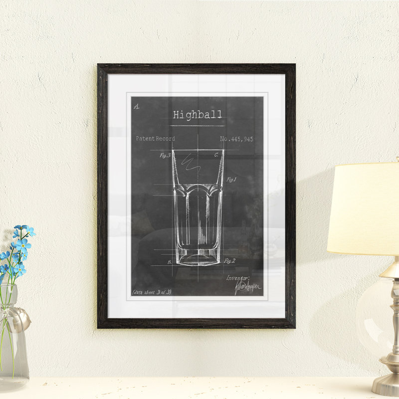 «Barware Blueprint II» par Paul Cezanne - reproduction d'art encadrée, H 44 po x l 32 po x P 1,25 po, Blanc