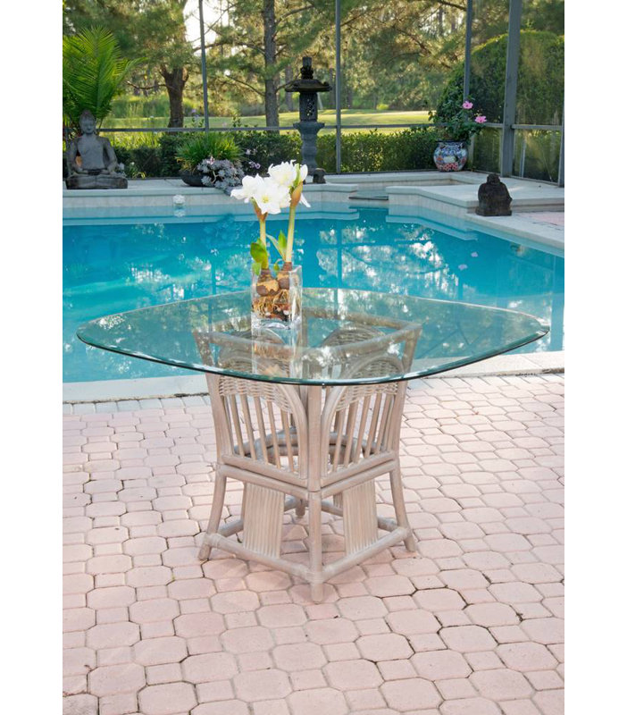 Cydnei Glass Top Dining Set, Rustic Driftwood, Dum Dum Spa
