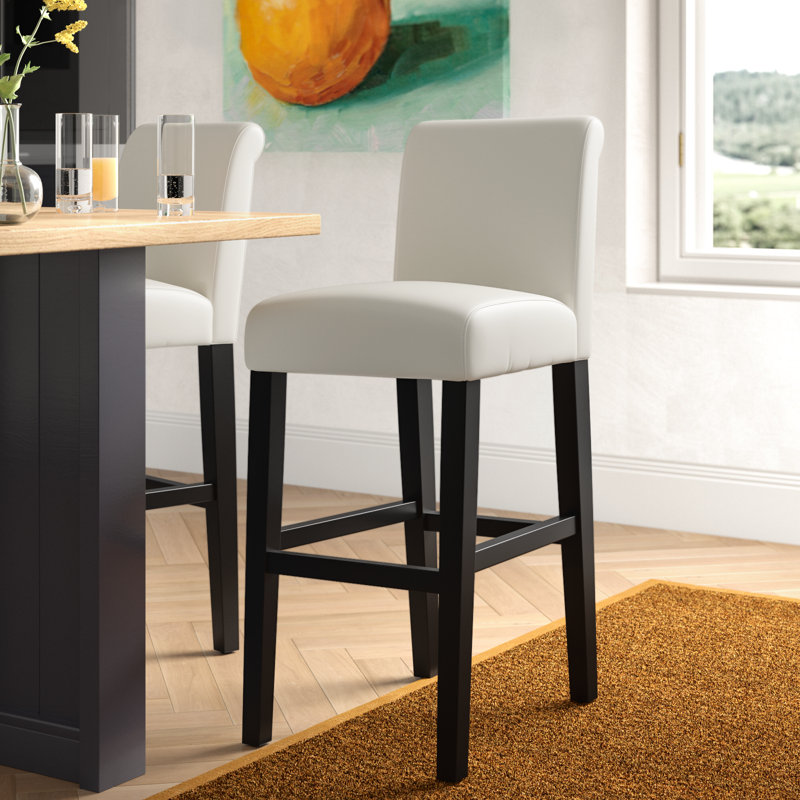 Tabouret de bar et de comptoir Altovise, Blanc, Tabouret de bar (siège d’une hauteur de 30 po)