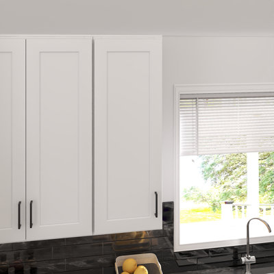 Meuble de cuisine mural à 1 porte et 3 étagères, à monter soi-même, 30,5 cm (P) x 38 cm (L) x 106,5 cm (H), blanc
