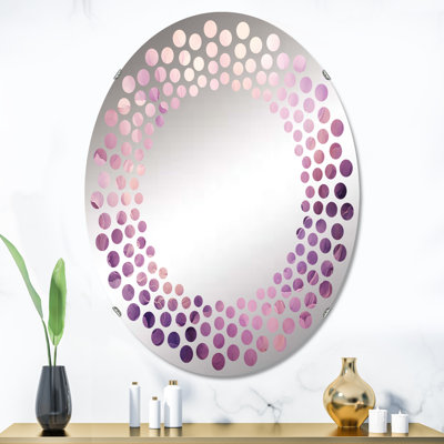 Miroir mural à pois Tuba Terrain Mountainous Mauve-MIR116816-Oval