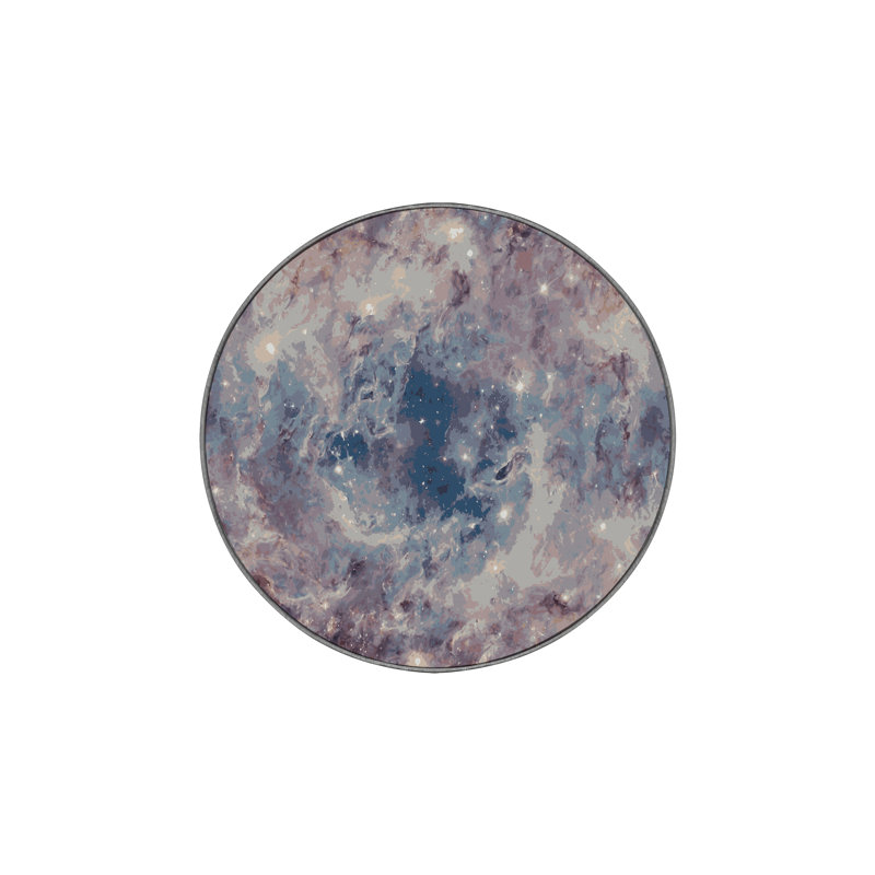 Machine Washable Gray Area Rug, Round 7'