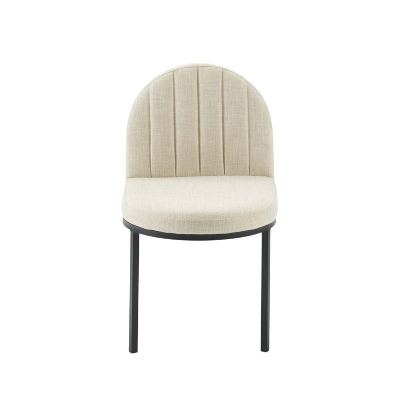 Chaise d'appoint de salle à manger Isla Channel, Polyester beige, Noir