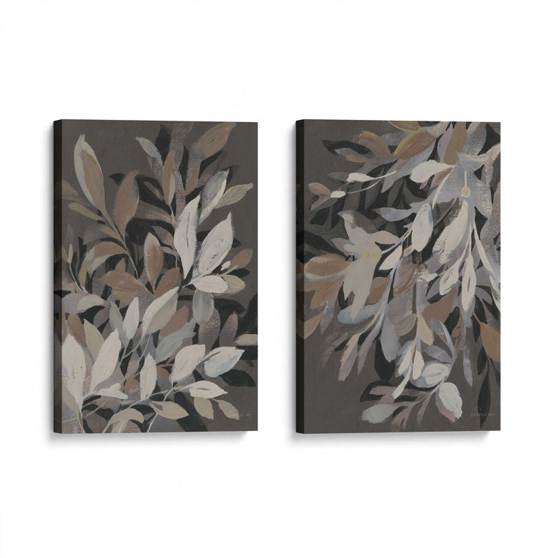 «Midnight Petal Dance», ensemble de 2 impressions sur toile, Toile tendue, H 36 po x l 48 po, Toile tendue