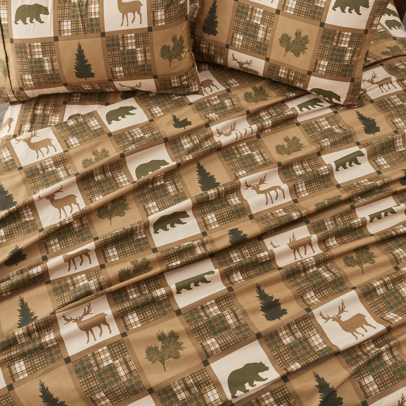 Ultra Soft Lodge Printed Microfiber Sheet Set, Lodge - Stonehurst, Full