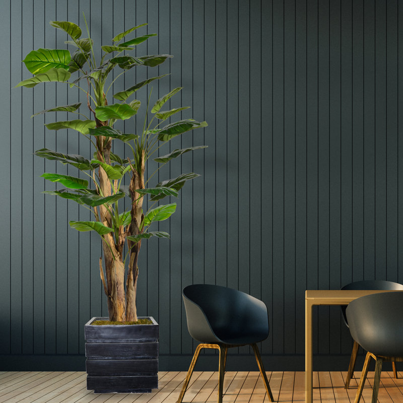 Arbre à fleurs artificiel en pot 66 po Panama Aureus, gris