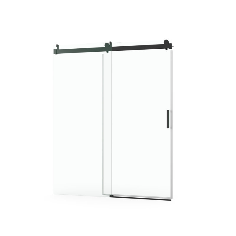 Porte de douche H 76 po, l 60 po, verre trempé, noir mat, To Damage 60 po x 76 po, article de salle de bain 1/4 po