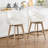 Lovetro  Mid Century Modern Open Back Faux Leather Upholstered Swivel Counter Stool with Wire Brushed Solid Wood Legs-230327092