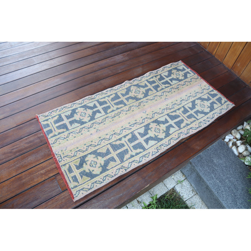 Handmade Turkish Rug With Vintage Pattern Suitable For Indoor Use
