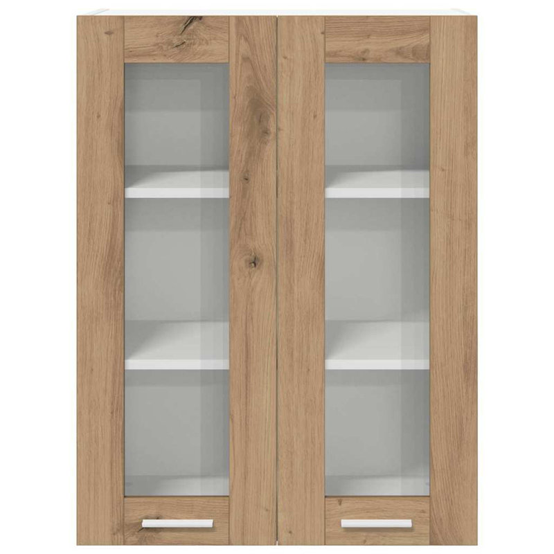Vidaxl Hanging Cabinet With Storage Riga Grey Sonoma 60 X 31 X 80 Cm, 80cm H x 60cm W x 31cm D, Artisan Oak