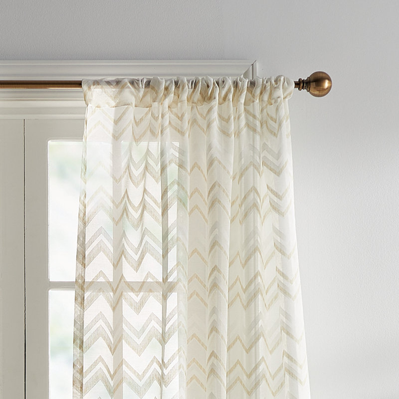 Paire de rideaux transparents Simone, Beige, L 50 po x L 84 po