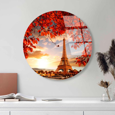 Stunning Decorative Tempered Glass Painting, 23.6 in Diameter | 100% Shatter-Resistant Tempered Glass, 0.16 in Thick | High-Resolution UV Print with Vibrant Colours, Easy to Clean | Perfect Wall Art for Home & Office