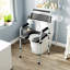 Folding Bedside Commode Chair with Handle, Adjustable Height, Black