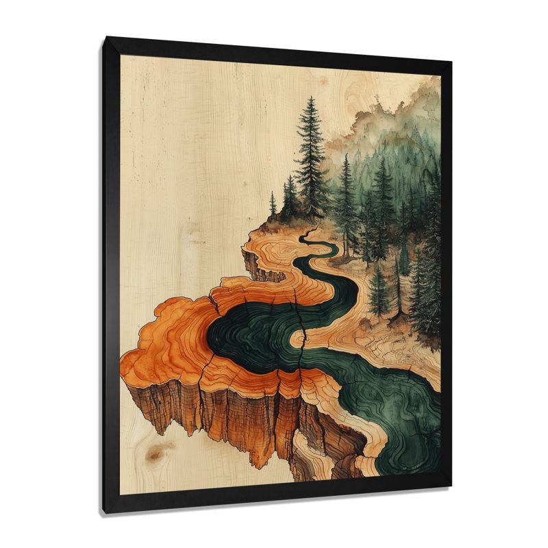 Gentia - Landscapes Wall Decor, H 20 po x l 12 po, Picture Framed, Noir, noir, noir, noir