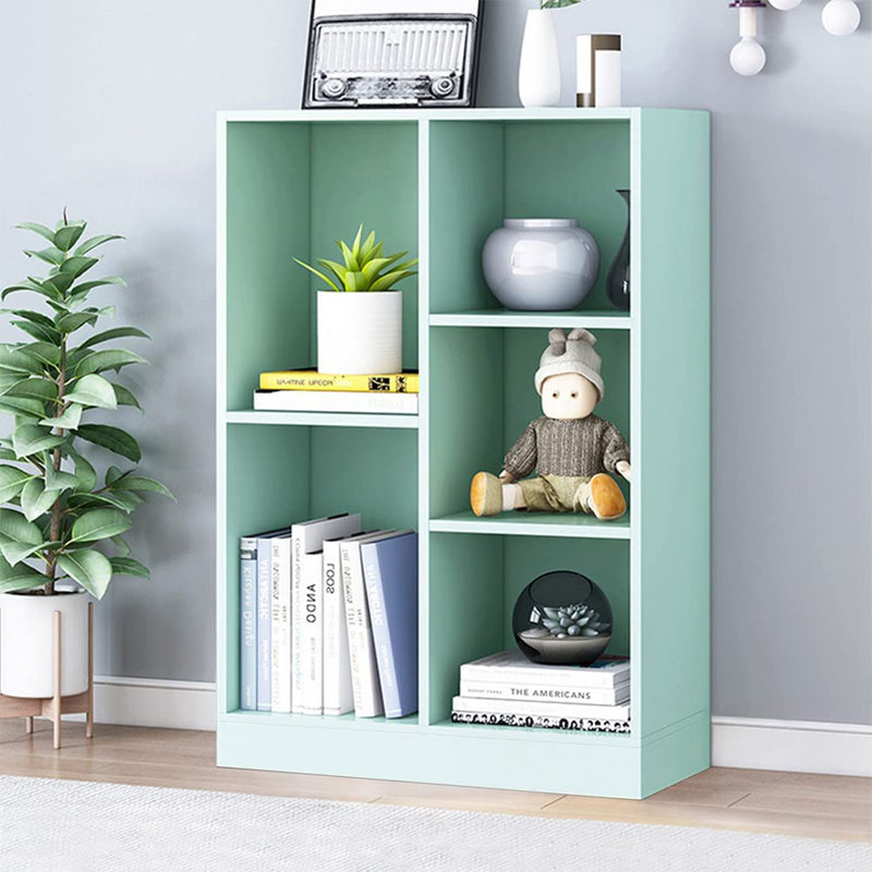 Bibliothèque courte 5 cubes, Vert Tiffany, 35.4" H  x 19.7" W x 9.4" Đ