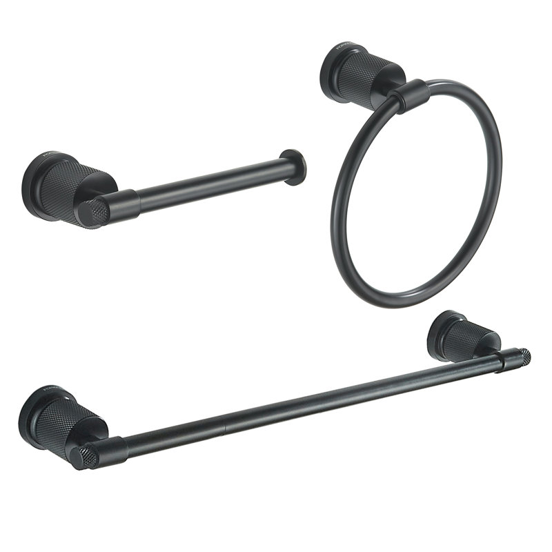 3 - Piece Bathroom Hardware Set, Black