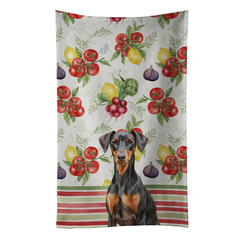 German Pinscher Vegetables Kitchen Towel, German Pinscher