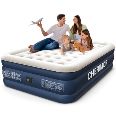 Air Mattress With Built-In Pump, Raised Comfort, 48Hr Leak-Proof Test, Upgraded Honeycomb Pillar Design, Supports 500 Lbs, 2-Min Inflation For Home, G
