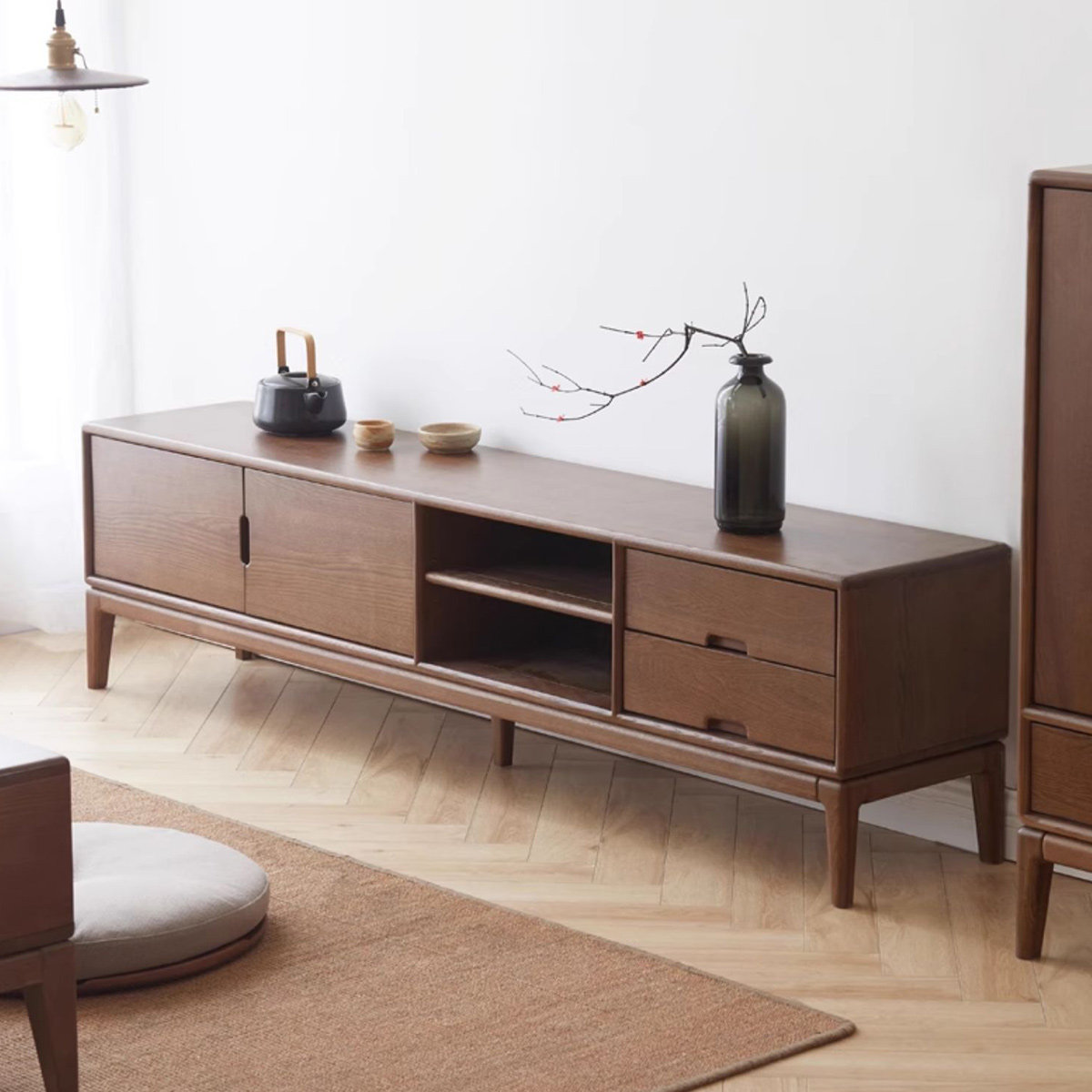 Seasonal Homes 86.61" Nutbrown Solid Wood TV Stands Wayfair Canada