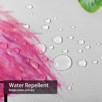 Tropical Exotic Plants Pink Flamingo White Watercolor Drawn Botanical Shower Curtain with 12 Hooks