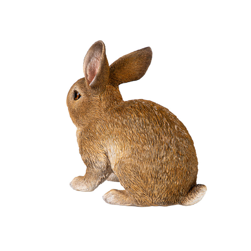 Statue de lapin en résine brune, H 9 po