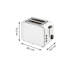 Toaster 2 slices stainless steel, double slot toaster with bread roll attachment, bagel function, 7 browning levels, 900W, toaster stainless steel matt gray