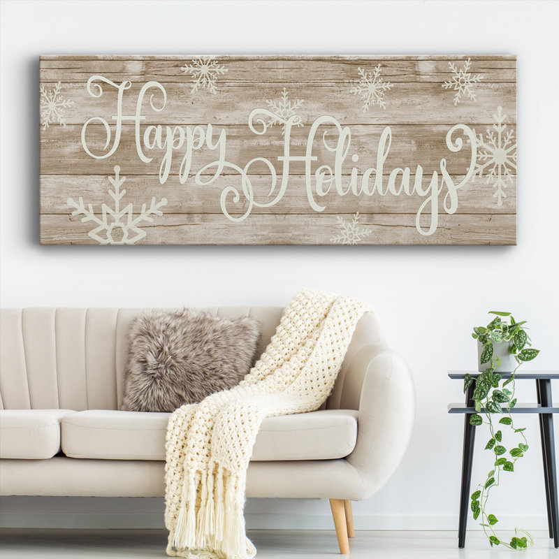 Joyeuses fêtes sur toile, H 20 po x l 40 po x P 1,5 po